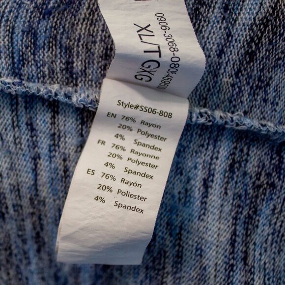 Revamped Heathered Blue Drawstring Hem Top | Size XL | Soft Knit - Picture 5 of 5